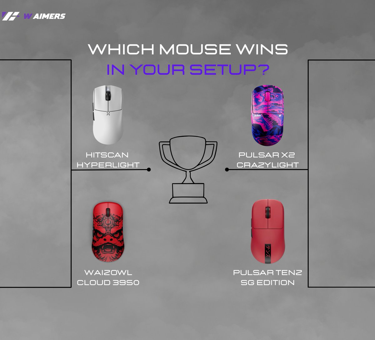 w_aimers's tweet image. Tuff competition out here for Mouse Madness! 👑
It’s getting intense out here… only one mouse takes the crown. Which one wins in your setup?

Cop your pick at WAIMERS 😉
👇 Tell us in the comments 👇
#setup #gaming