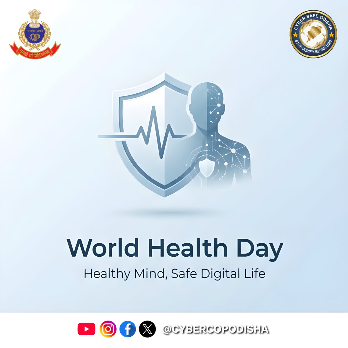 cybercopodisha's tweet image. Healthy Mind, Safe Digital Life!

This World Health Day, let’s prioritize our #digitalwellness.  A secure online presence is the key to a stress-free life.

Report cybercrimes at 1930 or visit cybercrime.gov.in.

#WorldHealthDay #cybercopodisha  #odishapolice #StaySafe