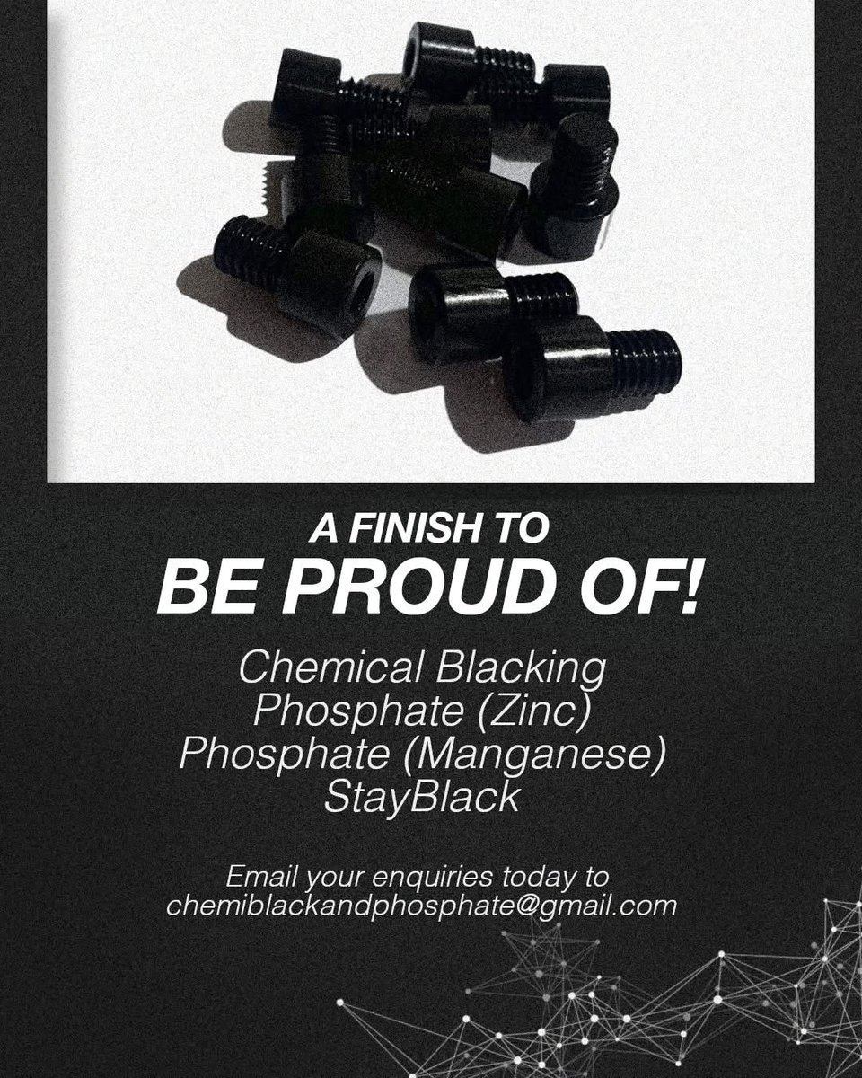 chem_black's tweet photo. Experience the ideal finish with our specialized services in Chemical Blacking, Phosphate, and StayBlack. We are dedicated to providing high-quality solutions tailored to your needs.

For inquiries, please contact us at 01902 492147 or email at chemiblackandphosphate@gmail.com https://t.co/envwI7fJ3a