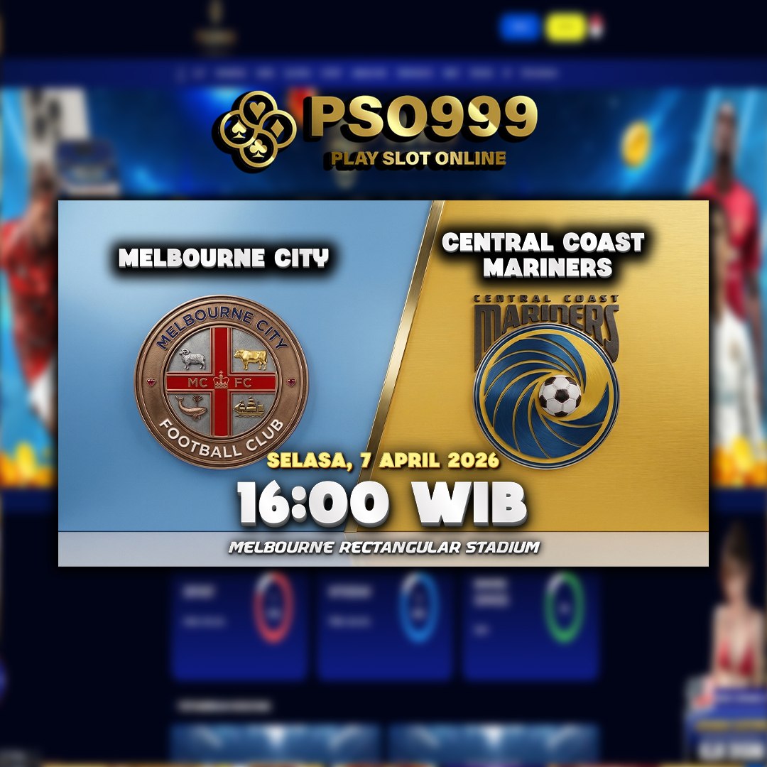 Pso999official's tweet photo. ⚽️ MATCH DAY SERU! ⚽️
🇦🇺 Melbourne City FC 🆚 Central Coast Mariners FC 🇦🇺

🗓 Selasa, 7 April 2026
⏰ 16:00 WIB
📍 Melbourne Rectangular Stadium

🔥 Siap-siap duel panas! Siapa yang bakal unggul?

#MatchDay #ALeague #FootballTime #PrediksiBola #PSO999 https://t.co/jAkqSSxdgU