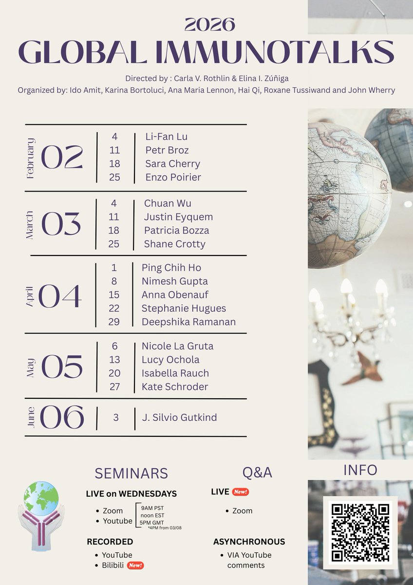 globalimmuno's tweet photo. Looking forward to our next #globalimmuno talk this Wednesday, April  8th, at 9am PST, noon EST, 4pm GMT by Dr. Nimesh Gupta.

Title: “Rethinking Viral Immunity: A T Cell Twist”
ZOOM LINK: https://t.co/NLHvXAlCXS
LIVE ON YOUTUBE: https://t.co/oeHYAkRwGV https://t.co/vLKUD8x8Qi