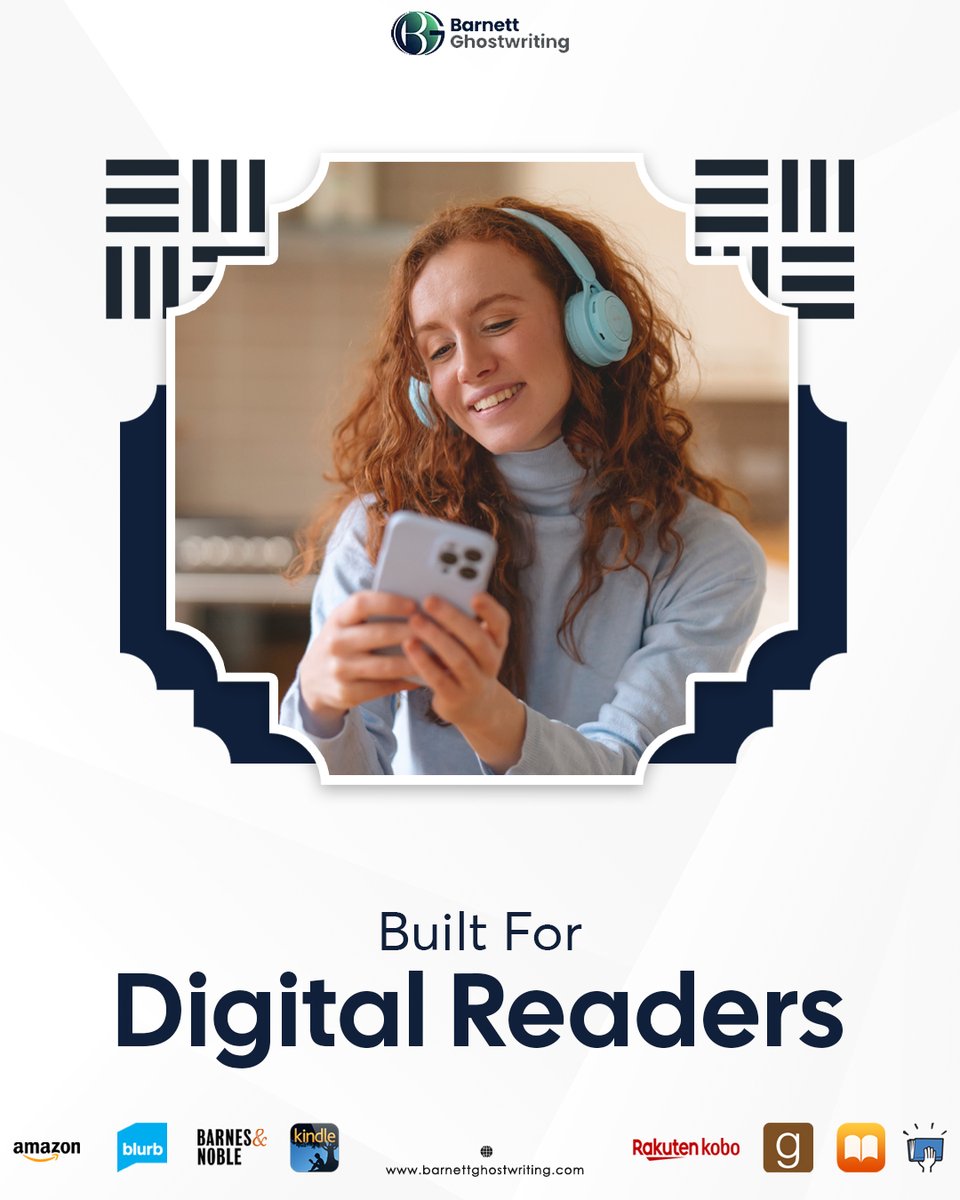 BarnettGhostwr's tweet image. We create high-quality eBooks optimized for online platforms.

#BarnettGhostwriting #EbookWriting #DigitalPublishing