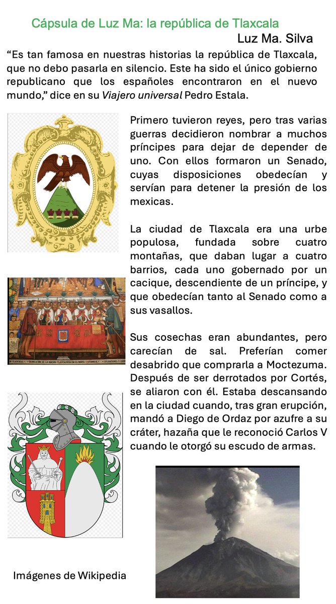 luzmasilva's tweet photo. Cápsula de Luz Ma: la república de Tlaxcala https://t.co/6sVyXOzsh0