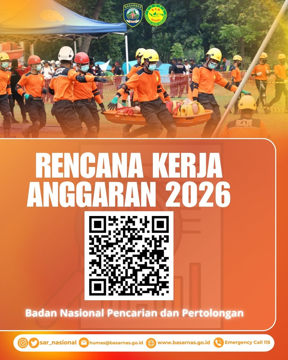 SAR_NASIONAL's tweet photo. Hai sobatSAR, melalui RKA 2026, Basarnas fokus pada peningkatan kesiapsiagaan personel, penguatan sarana &amp; prasarana SAR, dan optimalisasi teknologi dan komunikasi. 

#basarnas #keterbukaan #publik https://t.co/8iEPnEo6GB