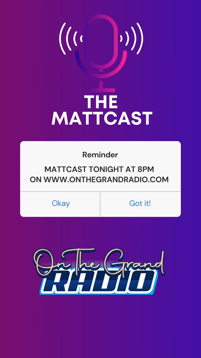 MattcastNation's tweet photo. Set a reminder

The Mattcast is on tonight at 8pm eastern on https://t.co/d11d42dQa6 https://t.co/MkDuxBQbkw