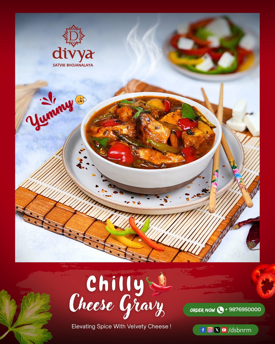 dsbnrm's tweet photo. #ChillyCheeseGravy #CheeseLovers #Foodie #FoodPorn #Yummy #Delicious #Foodstagram #InstaFood #Tasty #FoodLover
#DivyaSatvikBhojanalayaNrm https://t.co/LT3GieJE9r