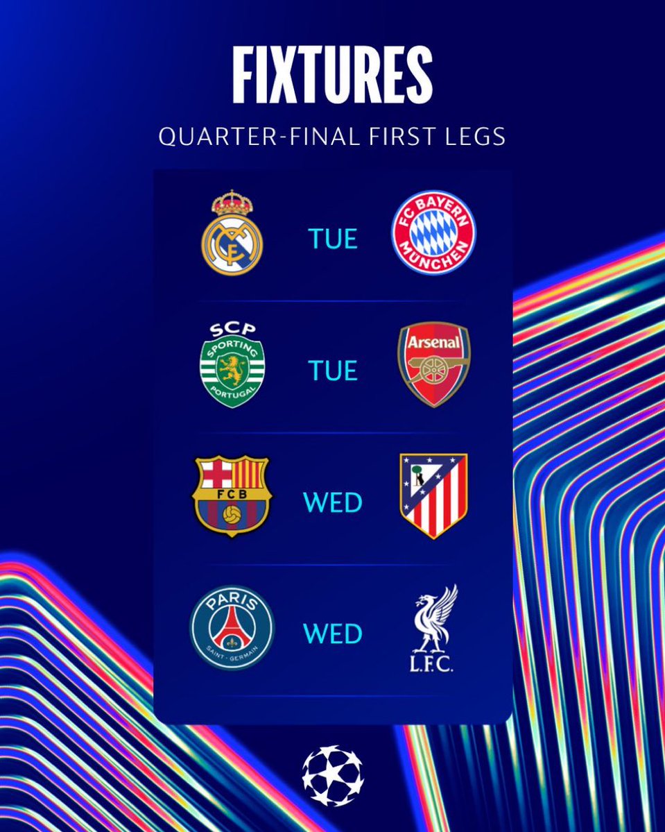 REAL MADRID 
SPORTING 
BARCELONA 
PSG  
ALL QUALIFY.