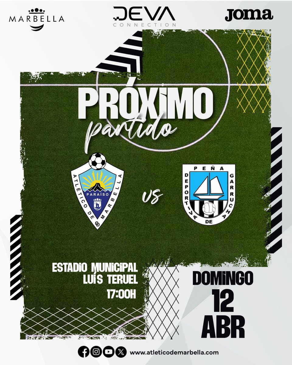ATMPsenior's tweet photo. Este domingo volvemos a casa 💙🤍
Nueva jornada de liga frente al Garrucha y nueva oportunidad para competir juntos en casa.

🗓 Domingo 12 de abril
⏰ 17:00h
🏟 Luis Teruel

Os esperamos para empujar desde la grada. ¡Vamos equipo!
#atléticomarbellaparaíso
#orgulloypasión https://t.co/jJ1ngZ3qzR