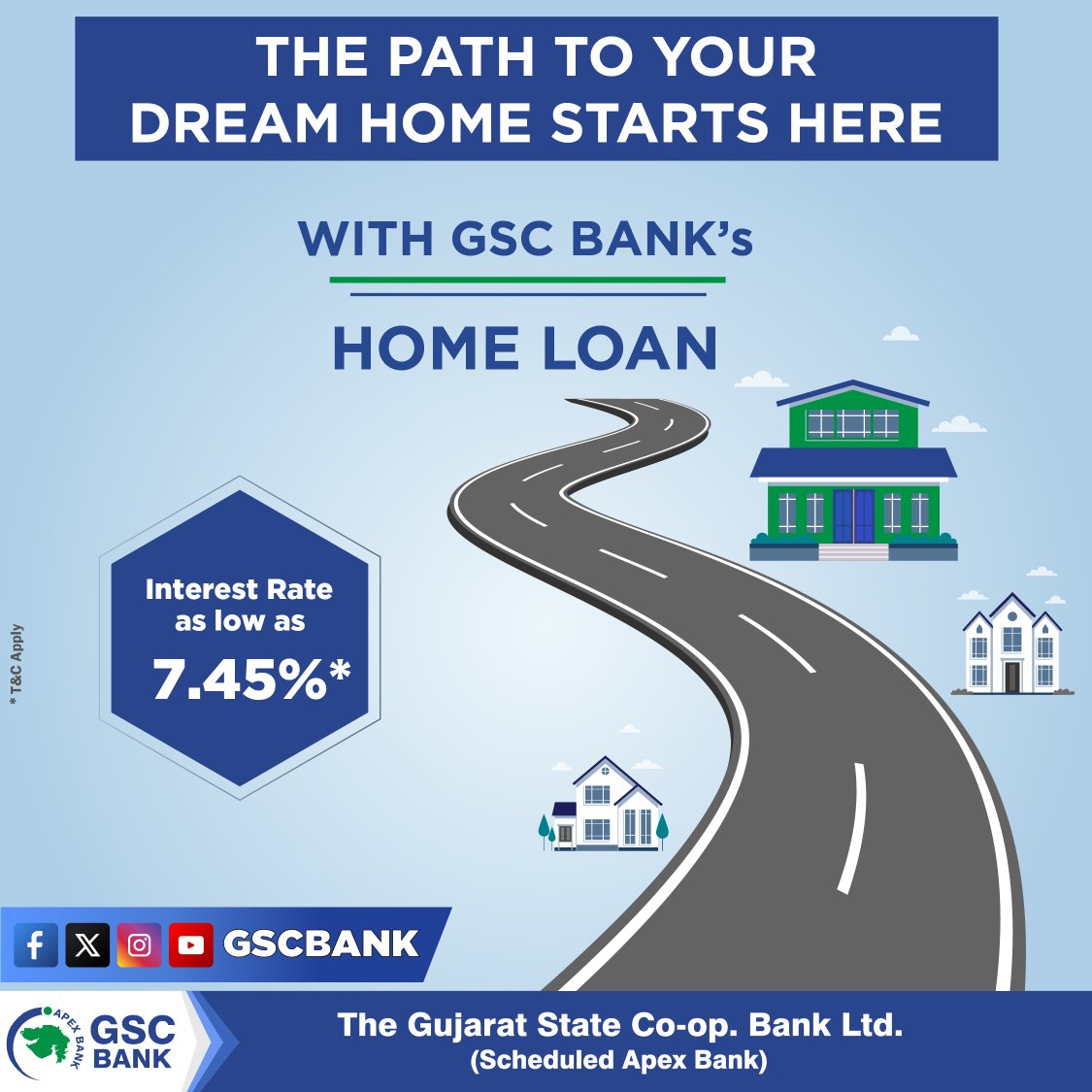 GSCBank's tweet photo. THE CHOICE OF YOUR DREAM HOME STARTS HERE WITH GSC BANK'S HOME LOANS. #gscbank #banking #loan #HomeLoan #loansrvice #loanservices #EasyInstallments #loanapproval https://t.co/9xxbYisVRF