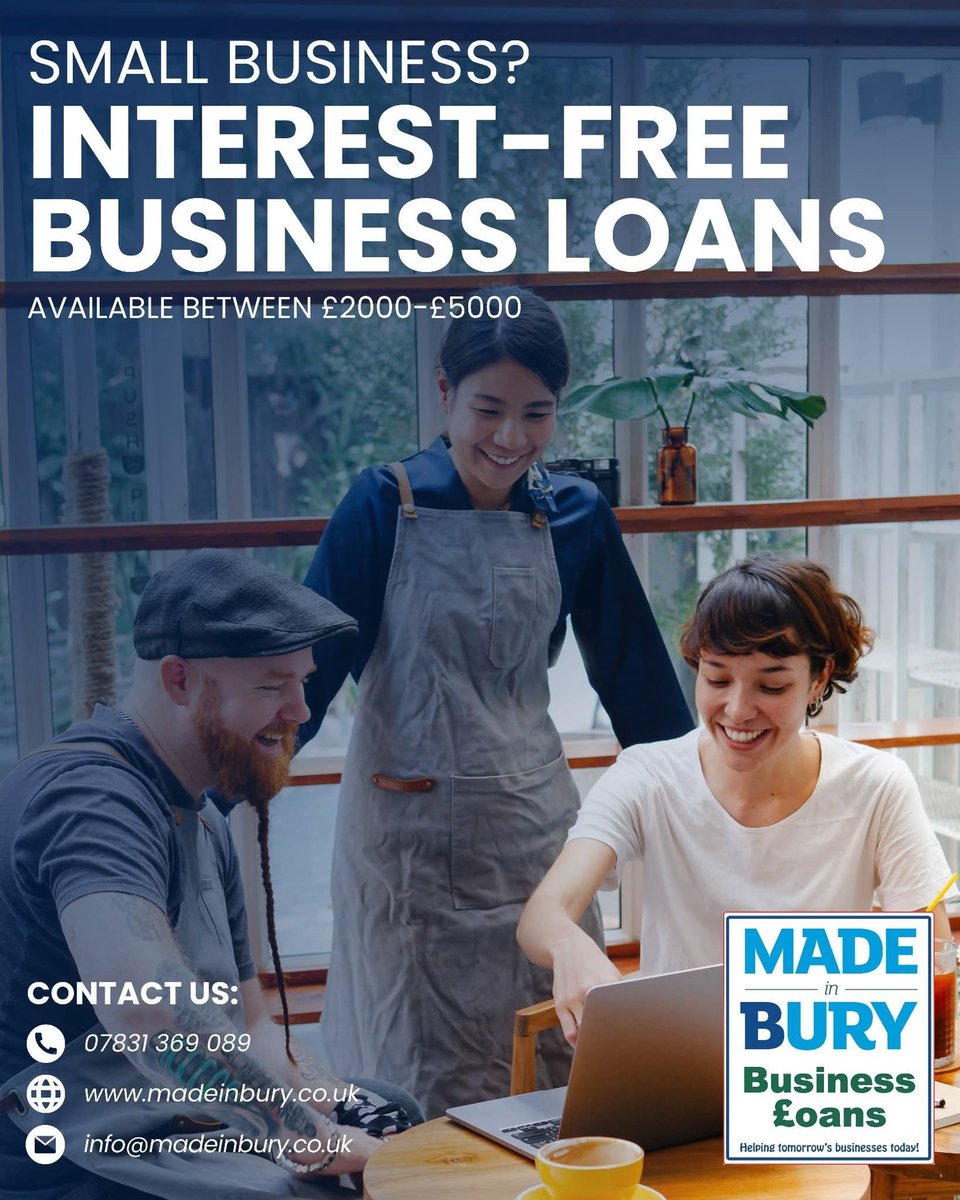 madeinbury's tweet image. Got a big idea but need a little help to make it happen?

👉 Apply today at madeinbury.co.uk/business-loans

#MadeInBury #BusinessLoans #LocalBusinessSupport #FundingSuccess #BuryBusiness