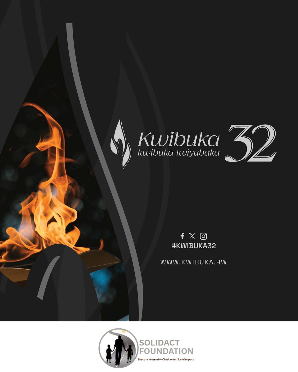 SolidactF's tweet photo. Kwibuka 32

We remember the victims of the 1994 Genocide against the Tutsi and stand in solidarity with survivors.

As SolidAct Foundation, we reaffirm our commitment to unity, dignity, and a future free from division.

Remember – Unite – Renew

#Kwibuka32 #NeverAgain https://t.co/qVBqLthMGO