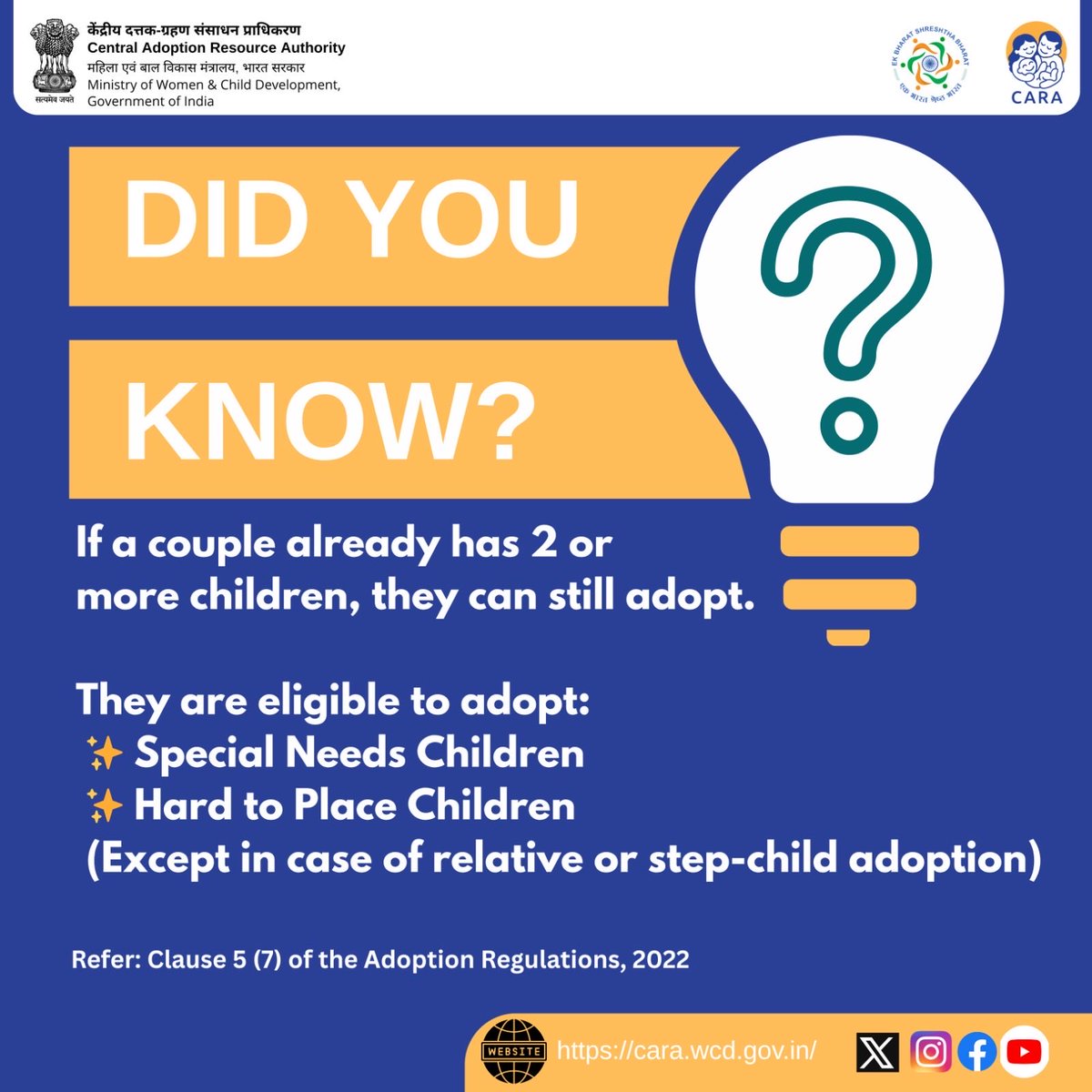 Central Adoption Resource Authority, MWCD, GOI tweet media
