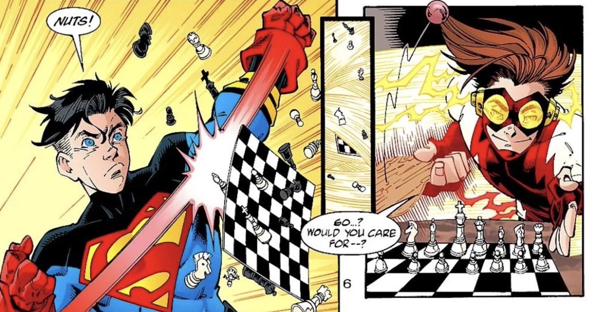 jonkentism's tweet photo. i love when bart is a showoff around kon and how kon secretly fawns over him bc bart is so fawking cool like that https://t.co/ZtyI6OnzOg