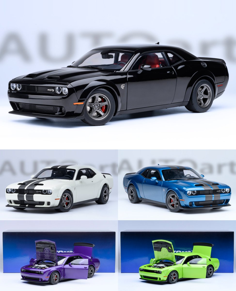 AUTOart_JP's tweet image. 新製品発売日が4月16日（木）に決定しました。
1/18スケール「ダッジ チャレンジャー SRT スーパー ストック 2023」。
全5色同時発売です。
tinyurl.com/4d9yx2mt
#Dodge #ダッジ #ミニカー #AUTOart #オートアート