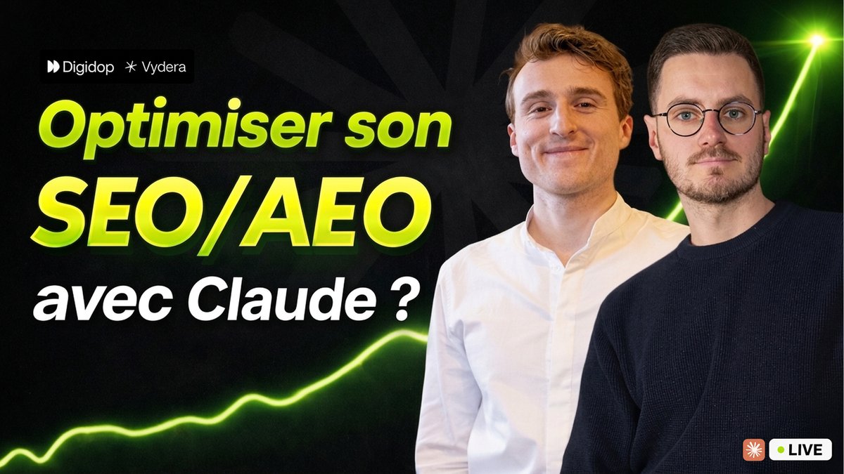 florian_bodelot's tweet photo. Can you really optimize your SEO and GEO/AEO visibility with Claude?

It’s a question many are asking.
At Digidop and Vydera, we’ve tested it at scale.

And in this live, we will share:

1️⃣ Methods
2️⃣ Concrete results
3️⃣ Actionable advice you can apply to your brand right now

🔔 Save the date 👉 https://t.co/TeTZkiano8
