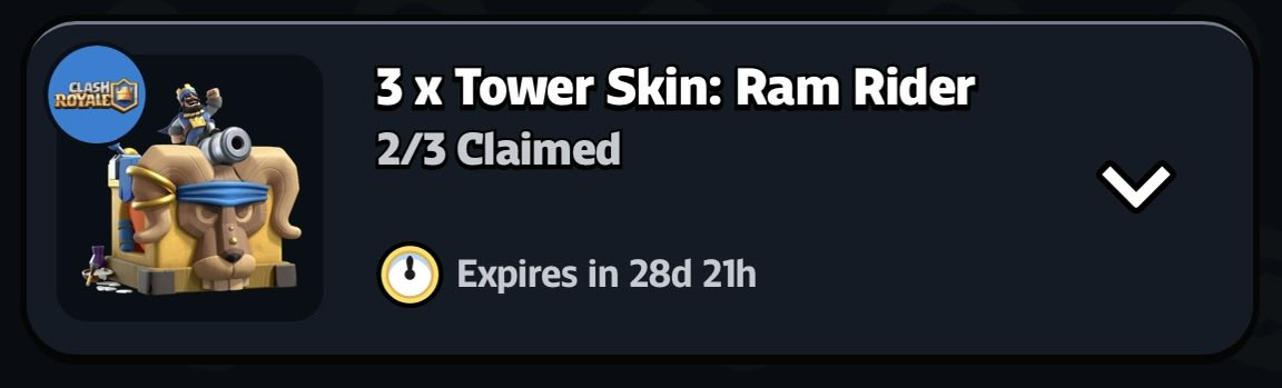 1x Ram Rider Tower Skin Giveaway 🎁
#GiftedBySupercell

How to enter:
• Follow <a href="/Roxfn36/">Roxfn36</a>
• Repost this post ♻️
• Follow me on Twitch: twitch.tv/roxfn36
• Reply with proof (Twitch follow screenshot)❗️

Ends in 24 hours – good luck! 🍀