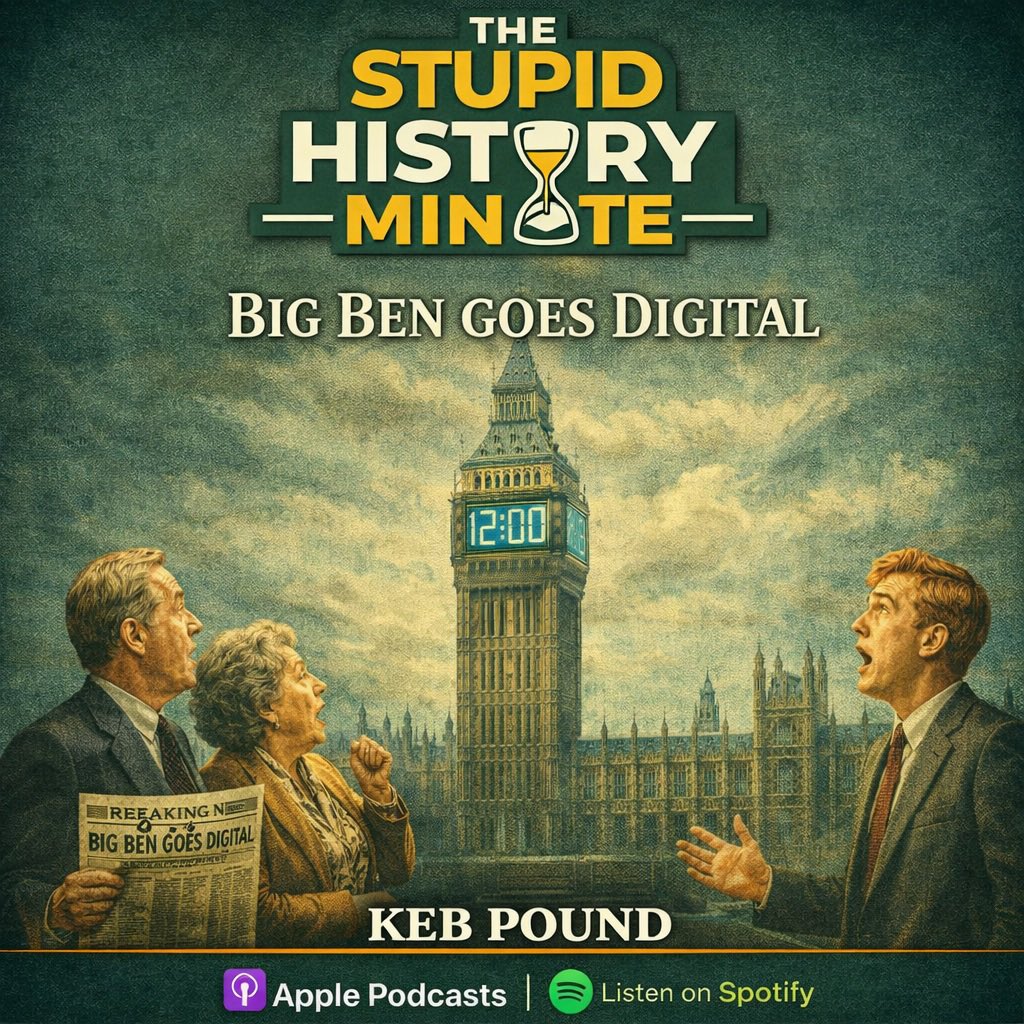 StupidMinute's tweet image. The Stupid History of Big Ben going Digital

#History #Podcasts #ApriFoolsDay