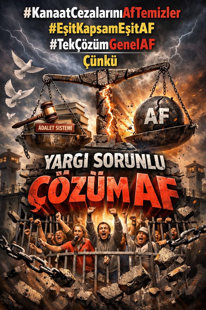 #KanaatCezalarınıAfTemizler
#EşitOlunEşitAffedin
Çünkü
⬇️
#PkkKadarSuçluDeğiliz
YargıSorunlu 
Çözüm GenelAf