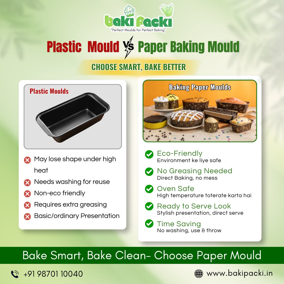 BakiPacki's tweet image. Bake smart, not hard ✨
Switch to paper baking moulds for easy, mess-free baking!
#BakingLove #PaperMould #BakeBetter