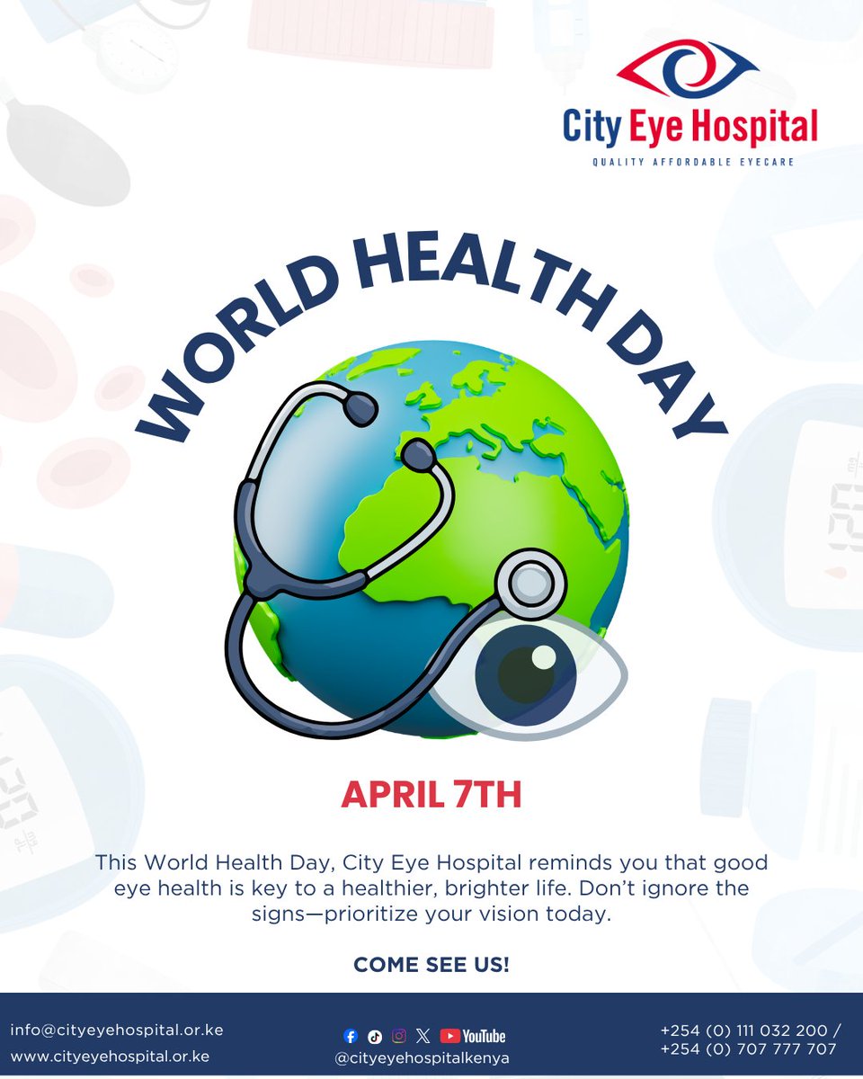 cityeyehospital's tweet image. Happy World Health Day!

#WorldHealthDay #CityEyeHospital #EyeHealthMatters #HealthyLiving #VisionCare
