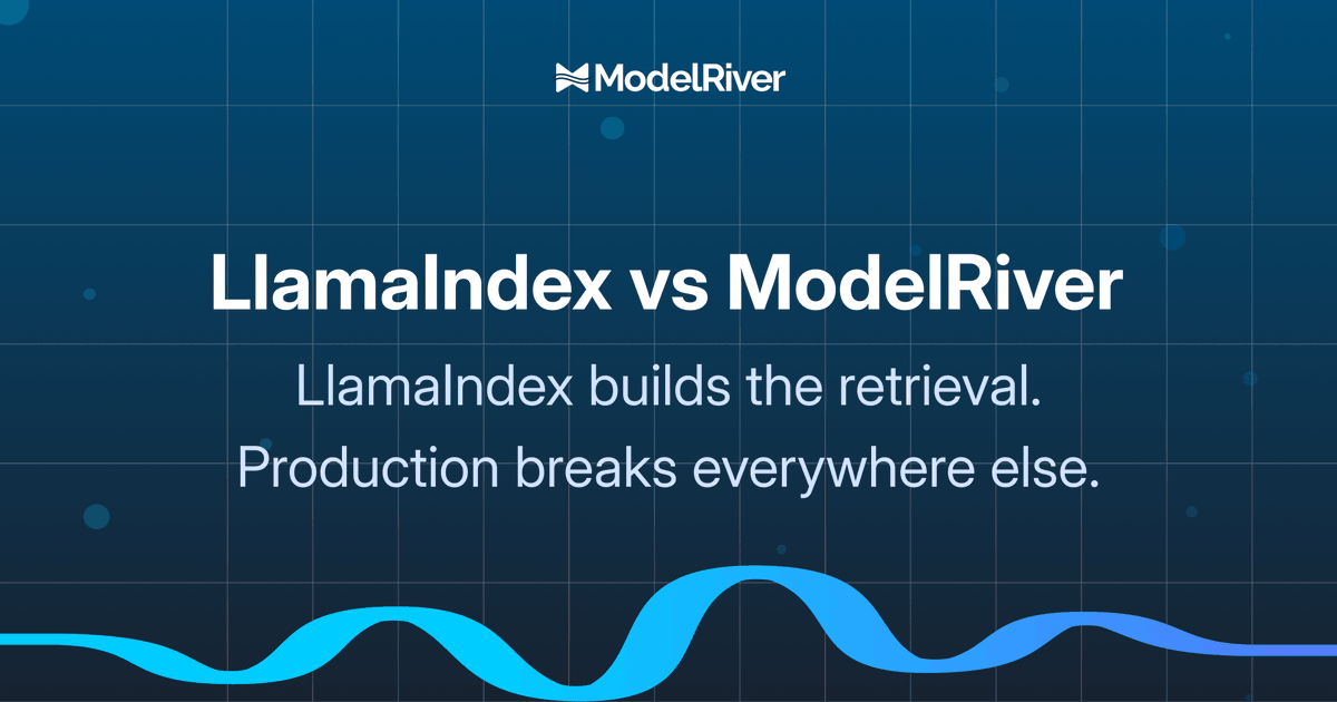 modelriverai's tweet photo. 🚀 LlamaIndex builds retrieval. Production breaks everywhere else.

Production AI apps needs these:
✅ Auto-failover 
✅ Built-in observability 
✅ Real-time streaming 
✅ Structured outputs

Tired of RAG failing in production?
→ Try the real alternative: https://t.co/G3IVETx3kg https://t.co/jBHOIQQHtq