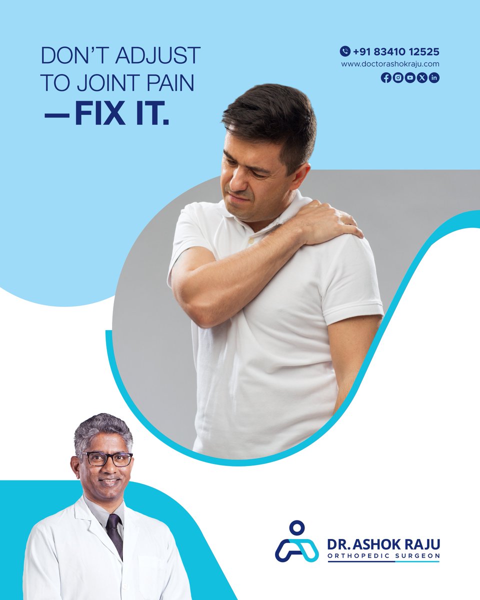 Dr_Ashok_Raju's tweet photo. Don’t adjust to joint pain—fix it.

🦴 Every movement depends on your joints. Protect them today.

https://t.co/Ps658A3JZo

#DrAshokRaju #JointHealth #PainFreeMovement #OrthopedicCare #HealthyBones #JointSupport #MoveBetterLiveBetter https://t.co/SDtY9xLBLb