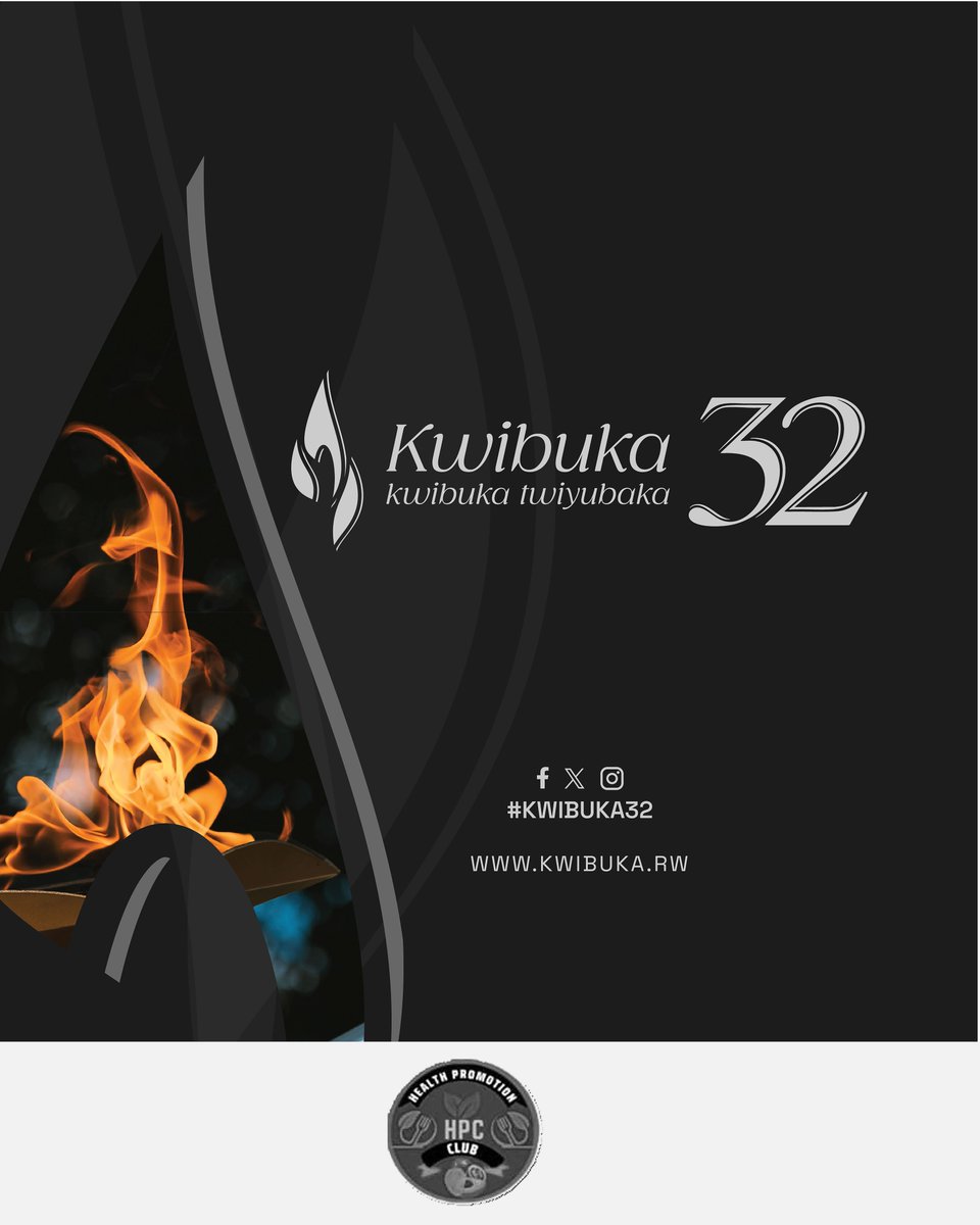 Health_PC's tweet photo. Health Promotion Club stands in solidarity with all Rwandans and the world as we begin the 32nd commemoration period of the 1994 Genocide against the Tutsi in #Rwanda.   
Remember, unite, renew.  #Kwibuka32 https://t.co/QxDlEdR2Sm