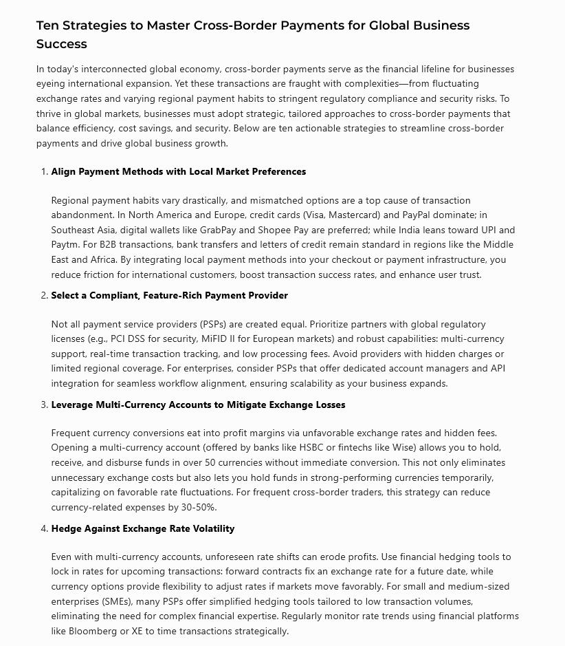 LinkPay001's tweet photo. Ten Strategies to Master Cross-Border Payments for Global Business Success #CrossborderPaymentTips #GlobalBusinessExpansion #FinancialManagement https://t.co/KVra76MkK9