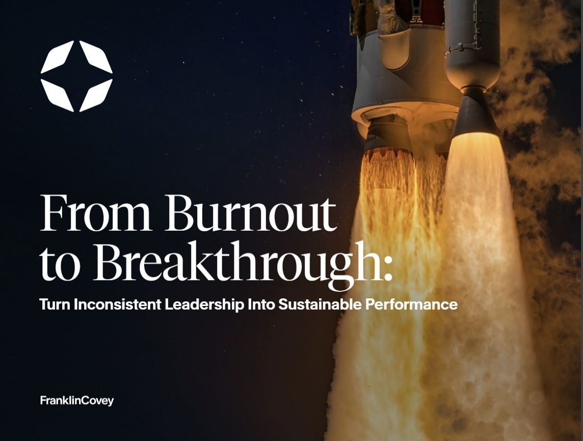 franklincoveymt's tweet photo. The goal isn’t to push people harder. It’s to lead them better. Our latest guide explores how leaders can create clarity, build trust and drive stronger results while protecting the energy of their teams. https://t.co/4vnth809wj https://t.co/Rv5wJwVlkT