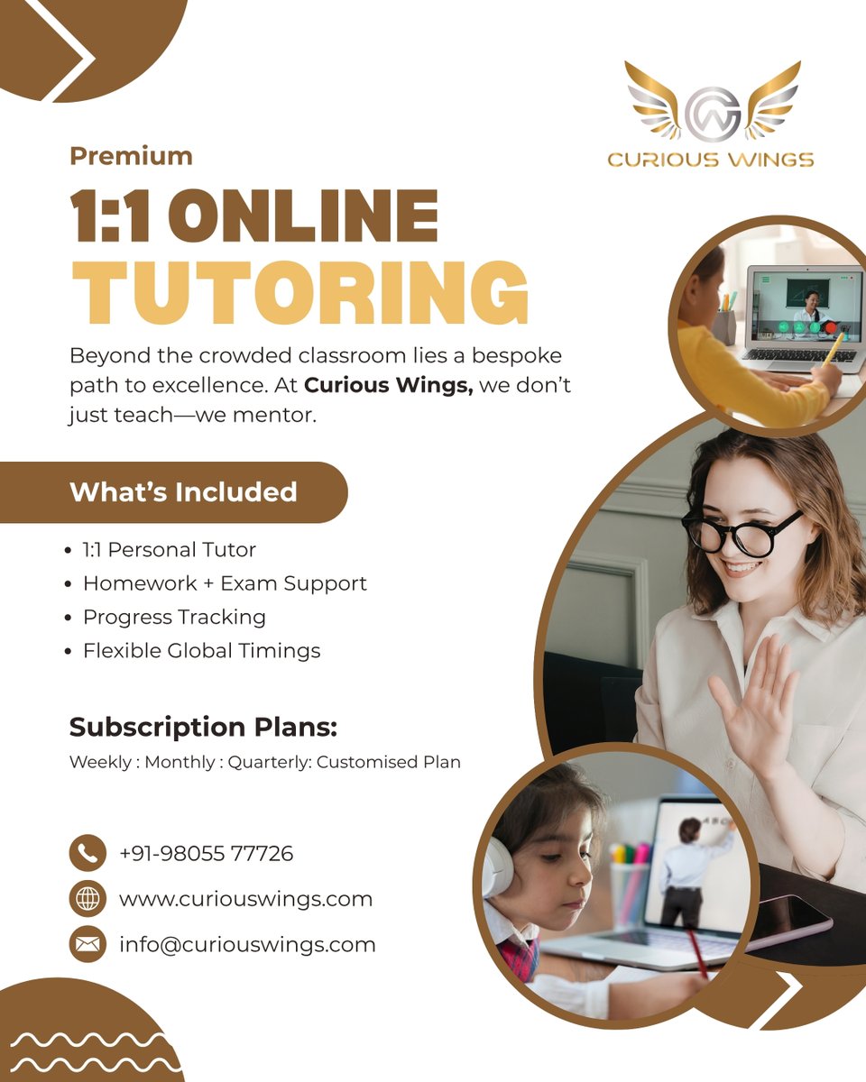 wings_curious's tweet photo. 🌍 CuriousWings Learnings offers flexible K-12 tutoring plans: Per Session, Weekly, Monthly, Quarterly &amp; Customized.
Maths, Science, English, Coding &amp; more.
🔥 Book your FREE Demo today! 📩
#CuriousWings #OnlineTutoring https://t.co/IDuv2U1CKd