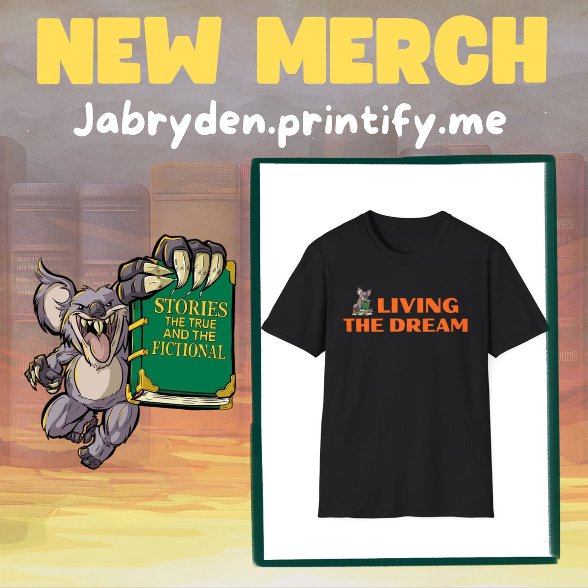 Stories_ttatf's tweet image. New logo means new merch. Head on over to jabryden.printify.me to nab yourself a brand new T-shirt. Support the show supporting the indie creatives of the world. #indieauthorpodcast #merch #bookmerch #bookstagram #dropbear