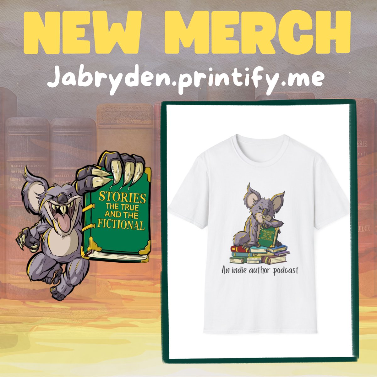 Stories_ttatf's tweet image. New logo means new merch. Head on over to jabryden.printify.me to nab yourself a brand new T-shirt. Support the show supporting the indie creatives of the world. #indieauthorpodcast #merch #bookmerch #bookstagram #dropbear
