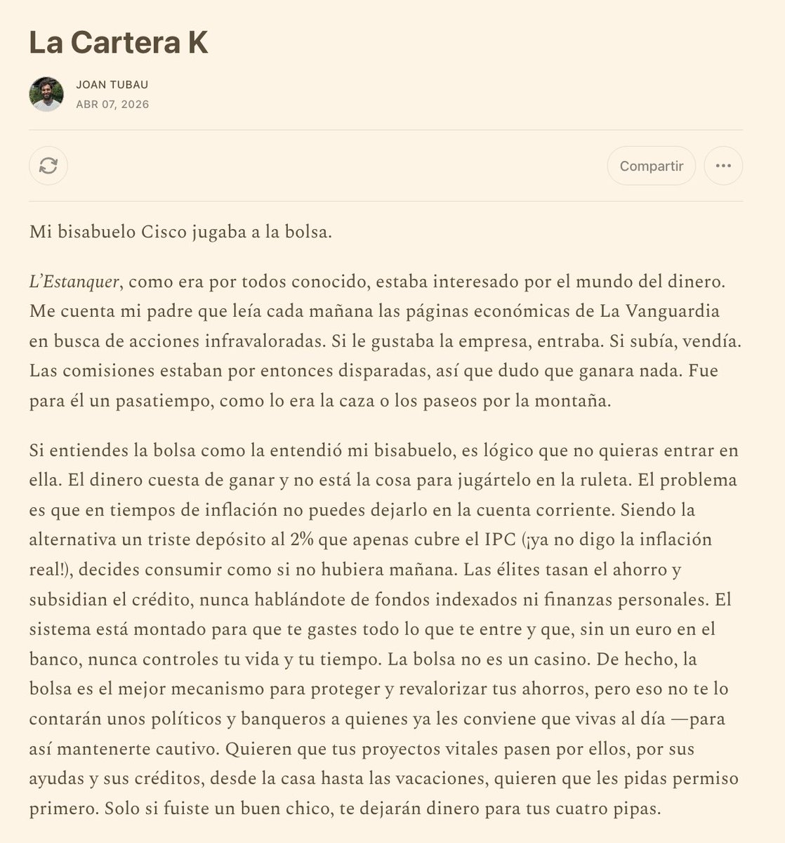 joantubau's tweet image. Muy feliz de lanzar la Cartera K. Una cartera diversificada, indexada y de bajo coste que protegerá tu capital en estos tiempos inciertos. Diseñada por @pablo_gx con un enfoque sectorial para que rinda bien en todos los escenarios económicos. Puedes ya contratarla en @inbestMe
