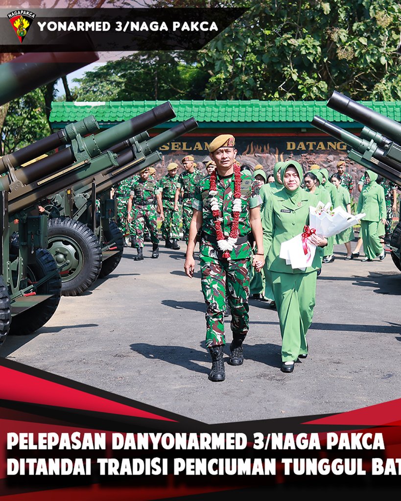 yonarmed3's tweet photo. Pelepasan Danyonarmed 3/Naga Pakca Ditandai Tradisi Penciuman Tunggul Batalyon

Magelang – Batalyon Armed 3/Naga Pakca melaksanakan acara pelepasan Komandan Batalyon, Letkol Arm Daliman Kurnia Aji, yang berlangsung dengan khidmat melalui tradisi penciuman tunggul batalyon https://t.co/HE1HAt97QJ