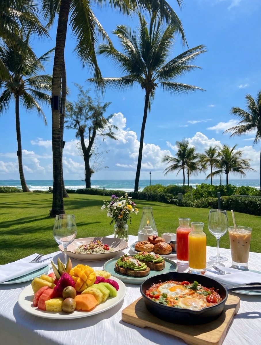 GoSanyaOfficial's tweet photo. 🌴 Sanya breakfast goals: a tropical breeze, ocean views, and fruit so fresh it sings. 🍳🥭#Sanya #BeachBreakfast #ParadiseEats https://t.co/o7ncIF8goV