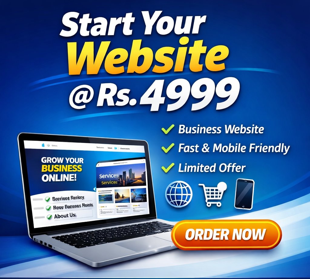 DeblewTech's tweet photo. 💻 DeblewTech la raha hai limited time offer:
✅ Professional Business Website
✅ Mobile Friendly Design 📱
✅ Fast Loading Speed ⚡
✅ Free Basic SEO Setup
✅ WhatsApp Integration

💡 Chahe aapka business ho:
✔️ Shop 🛒
✔️ Service 🏢
✔️ Personal Brand 👤 https://t.co/Et7LUZcPYw