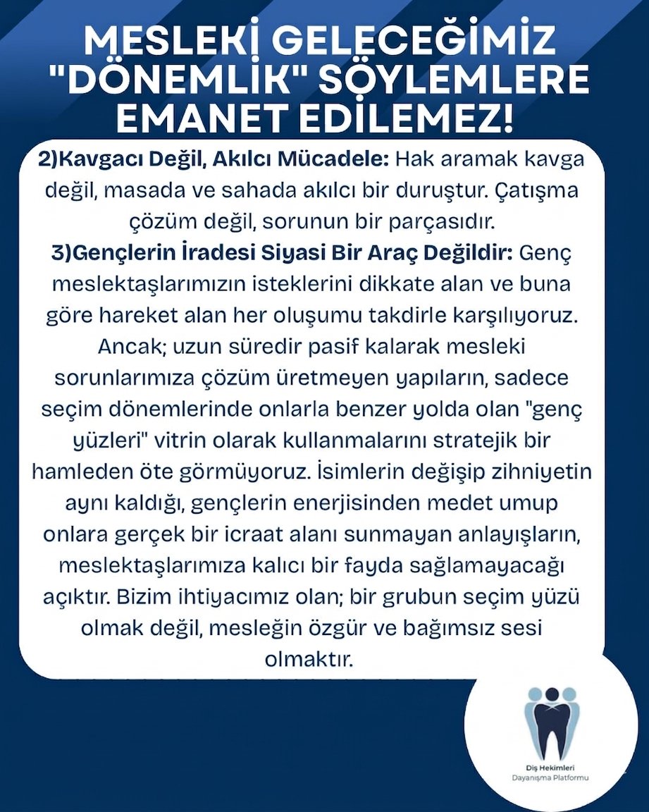 Diş Hekimleri Dayanışma Platformu tweet media