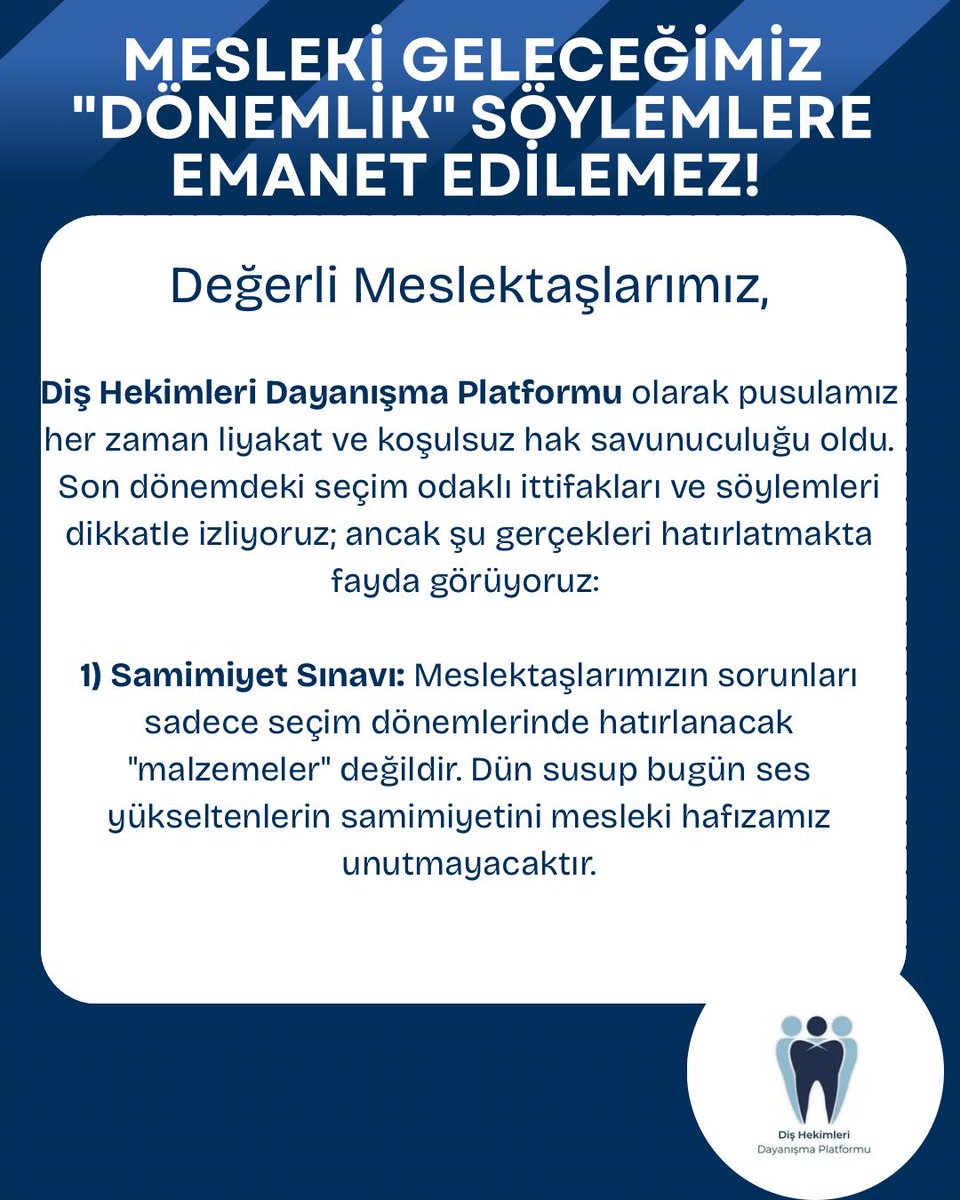 Diş Hekimleri Dayanışma Platformu tweet media