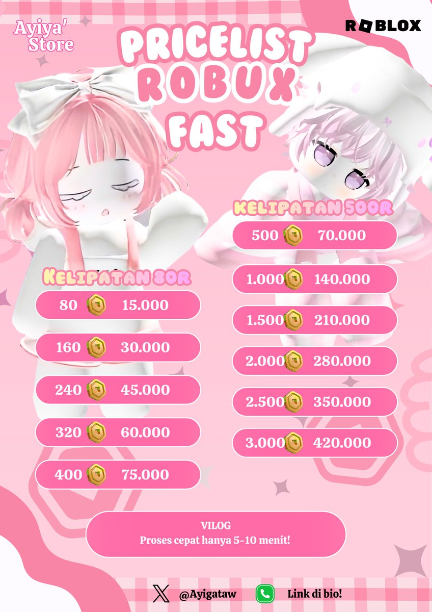 Ayigataw's tweet photo. Halooo temen2 yg mau topup robux vilog roblox aku openn yaaa🥬 https://t.co/1KcYF4QJvR