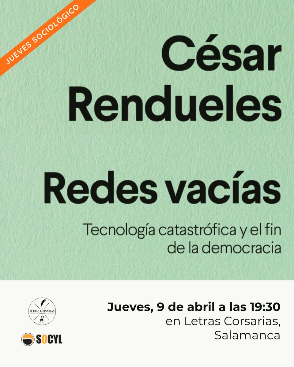 socyl_'s tweet image. Retomamos la actividad  después de vacaciones con un viejo conocido de SOCYL. Siempre es un  placer conversar con César Rendueles. Esta semana toca #JuevesSociológico #sociología #redes