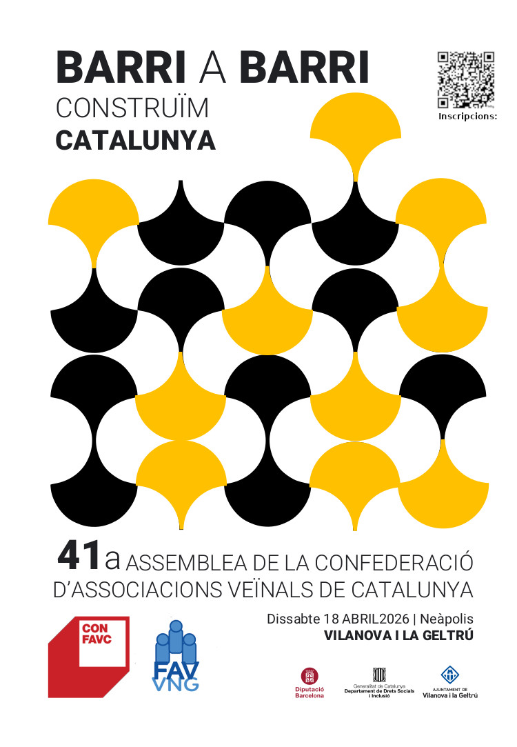 👉Com desarticular les filtracions de la ultradreta als #barris x esberlar la cohesió social?

👉Quines han de ser les prioritats del #movimentveïnal català?

🫵 Veniu a la 41a Assemblea de les AV de Catalunya: 18 d'abril a #VilanovaiLaGeltrú.

+ info: 
confavc.cat/noticies/vilan…