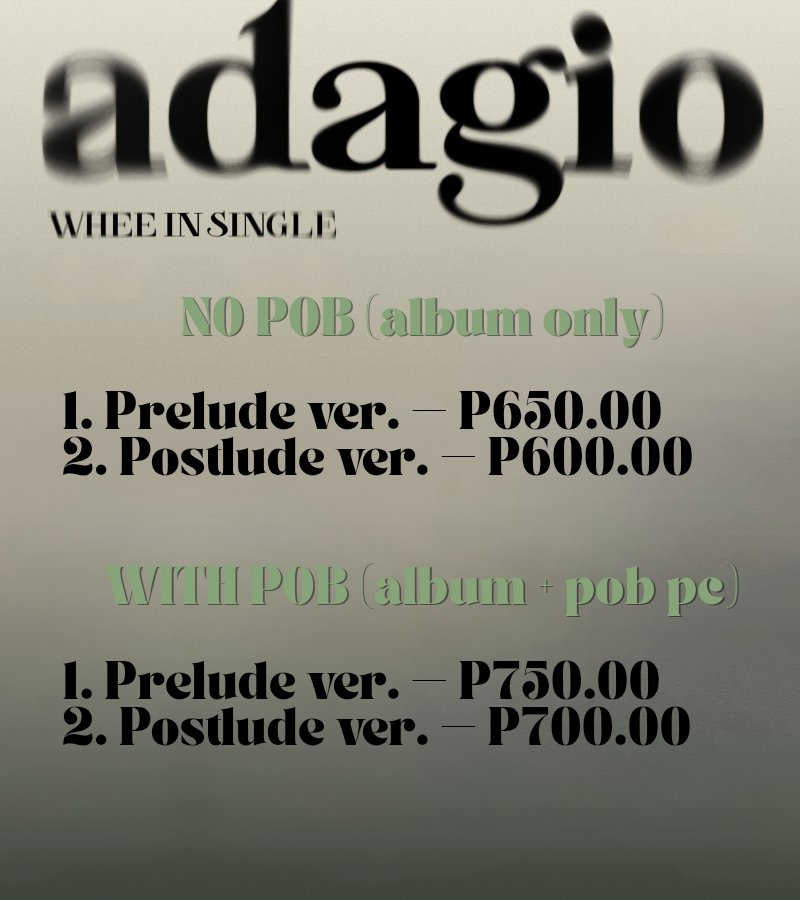 ggomocarts's tweet photo. ꒰ wts lfb ph ic ꒱ Mini PH GO .ᐟ

Whee In SINGLE [adagio]

✴︎ Pricelist on the picture (all in exc. LSF)
✴︎ Fast ETA via DHL (1-2 weeks)
✴︎ All sealed, with/without POB available
✴︎ DOO and DOP on Apr. 16

Reply or DM "mine + version" to claim. Help RT and thank you! https://t.co/uG62AHbPwB