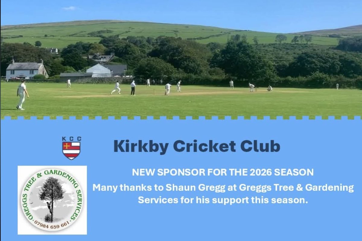 KirkbyC's tweet photo. Many thanks to Shaun Gregg at Greggs Tree &amp; Gardening services for again supporting the club with match ball sponsorship and covering the cost of all the 2nd team matchballs for the season! Much appreciated by all at #KCC @CumbriaCricket @wc_league https://t.co/9nLJP3VlKU