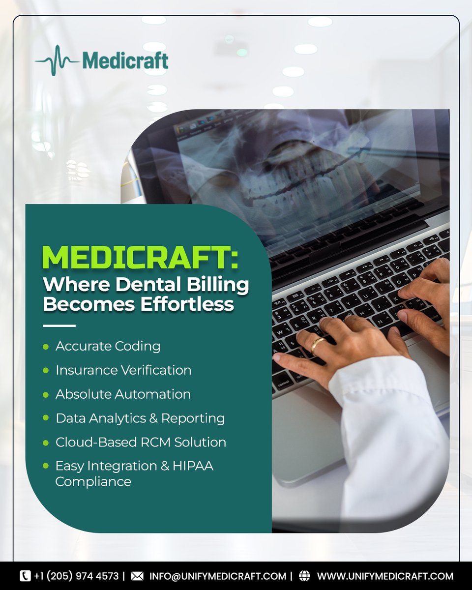 Unifymedicraft's tweet photo. Make the most out of Medicraft and enjoy the benefits of this software solution. Improve your financial posture and dental billing process today!

#Medicraft #DentalBilling #HealthcareSoftware #RevenueCycleManagement #PracticeManagement #ClaimProcessing #DigitalHealthcare https://t.co/IPXts1MNyM