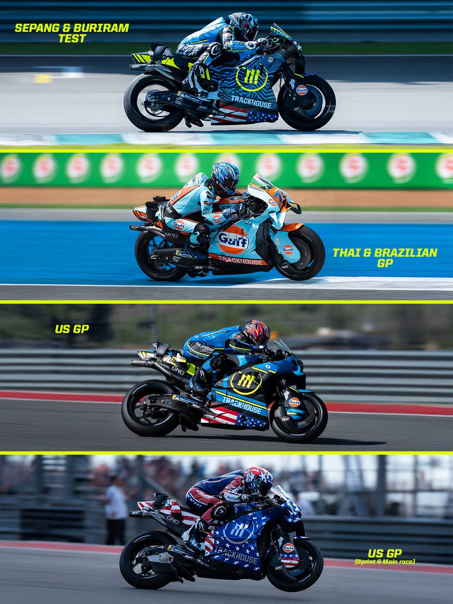 TrackhouseMoto's tweet image. After 3️⃣ rounds, we’ve already shown you 4️⃣ different liveries.

Which one is your favorite?

#Trackhouse #MotoGP