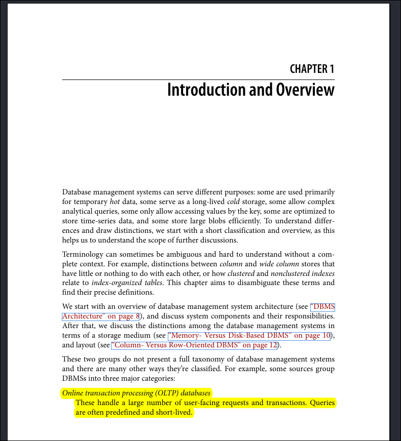 AdityaMandal_'s tweet image. Done reading the first chapter
It was easy and nothing new

It gave a basic overview of
DBMS and its architecture, Memory vs Disk based databases, some access patterns and their role in designing the overall system and lastly buffering, ordering, immutability property of storage