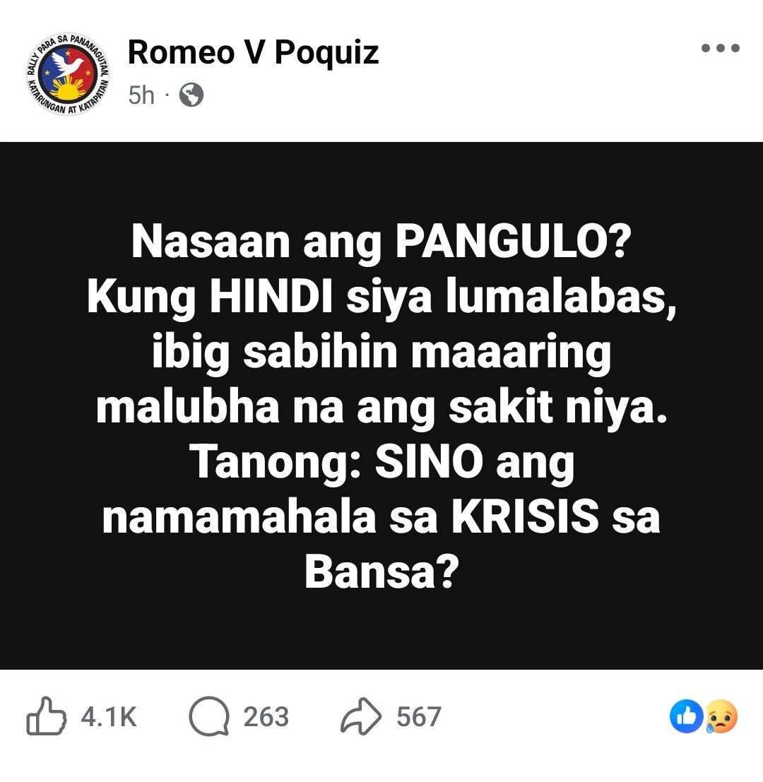 The Philippines is under a crisis, the Filipino citizens are asking, where is President Marcos? 

After the Philippine media that reported on supposedly Marcos working on Monday were caught using past footages, even resurrecting dead cabinet officials.

#NasaanAngPangulo 🇵🇭🐊🐊🐊