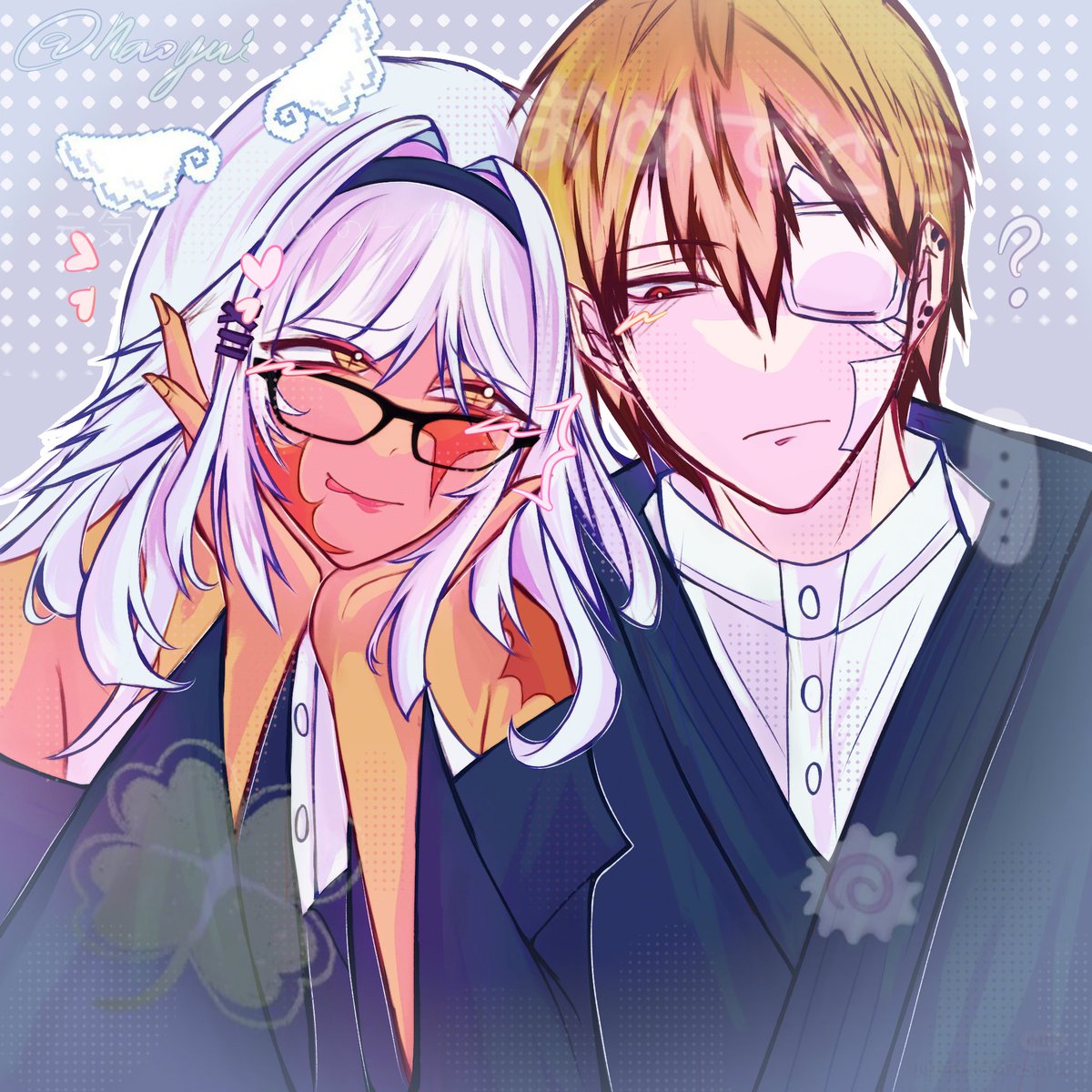 Zenny_pie_'s tweet photo. Yui and Naoya (they hate each other) 

I drew this out of impulse ❤‍🩹

#digitaldraw #artmoots #naoyazenin https://t.co/z0Db9gHBK7