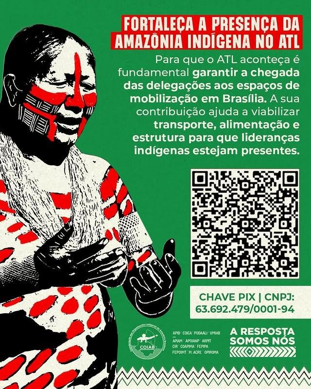 teixeiracds's tweet photo. @cti_indigenismo Magníficas são as manifestações e lindas são as fotos! 
Quão urgente e necessário tratar com indígenas sobre os impactos da mineração e do desmatamento: A RESPOSTA SOMOS NÓS. SAWE! 💪🏿✊🏾🏹
#ATL2026 #DEMARCAÇÃOJÁ 
@Cacau60203369 @pretaliranit 
@celiaxakriaba @PataxoThyara https://t.co/7SMUVt1xT0