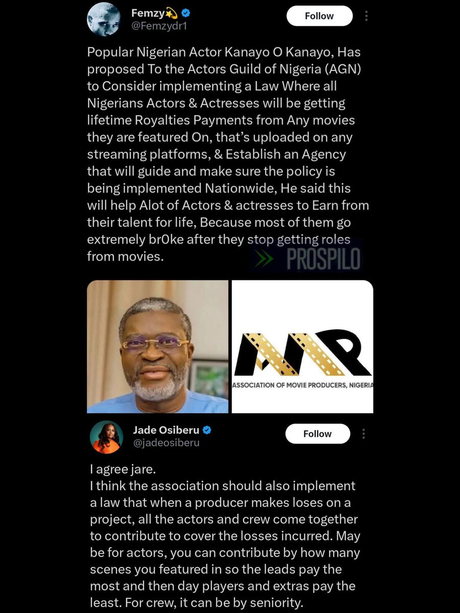 ItsCephar's tweet image. between legendary actor Kanayo O. Kanayo and filmmaker Jade Osiberu...

#Nollywood #Producer